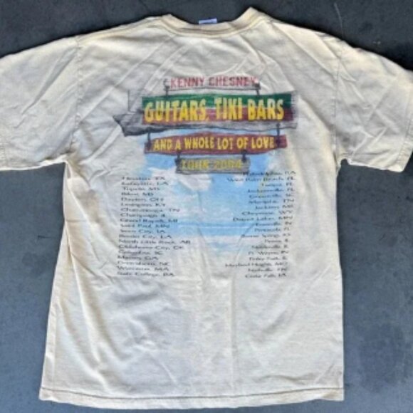 Kenny Chesney Guitars, Tiki Bars Whole Lot of Love Tour 2004 T-Shirt Adult Mediu - Picture 5 of 5